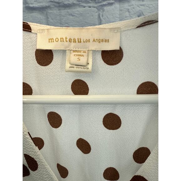 Monteau Brow Poke A Dot Mini Dress Small - Picture 3 of 4